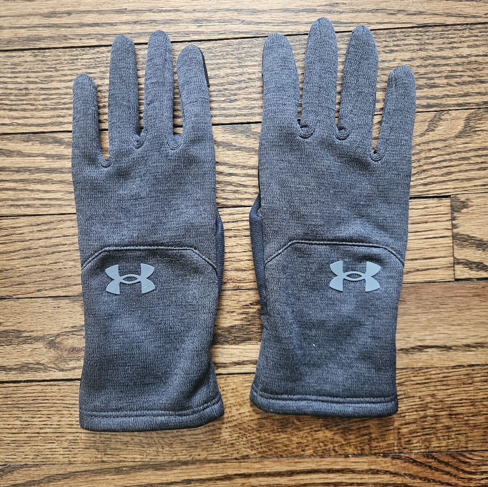 Under Armour Gray Performance Logo Knit Gloves